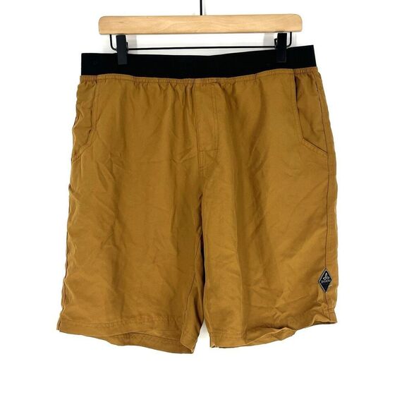Prana Shorts Size Large Mens Retro Olive Mojo Casual Water Hybrid UPF 50 Pockets - Picture 1 of 8